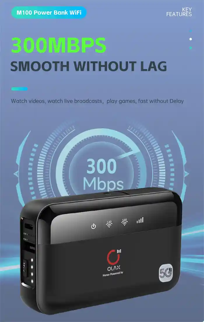 OLAX M100 WiFi 6 10000mah 5G Pocket Router